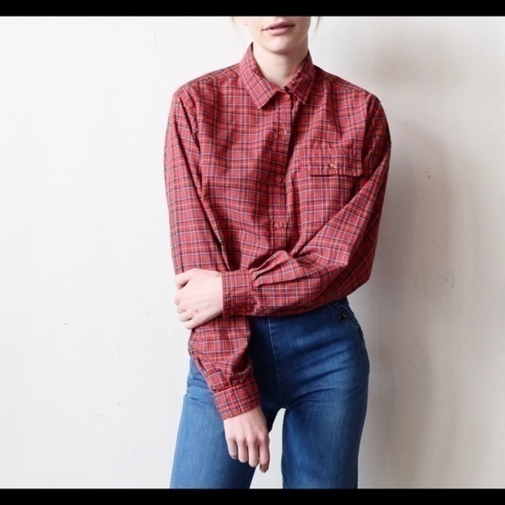 Vintage red Plaid top, 1990s, cute